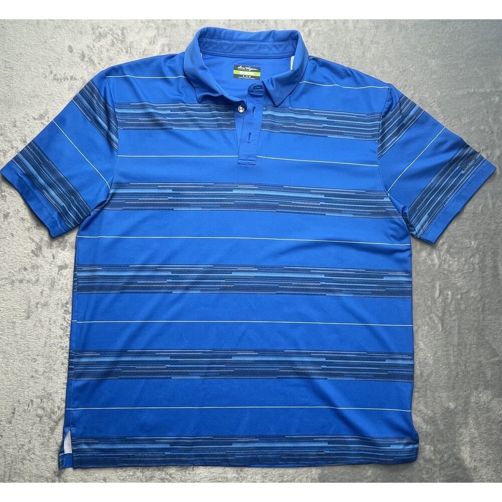 Ben Hogan Performance XL Polo Mens Shirt Blue Stripes Golf Casual